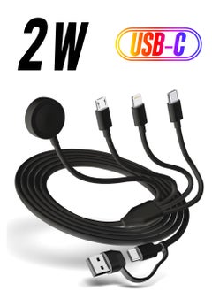 4 in 2 Multi Charging Cable for Apple Watch Charger, USB A/USB C Input Travel Charger with Lightning/Type C/Micro/Magnetic, Compatible with iPhone 15 14 13 iWatch 1-9 Galaxy S23 S22-1.2m