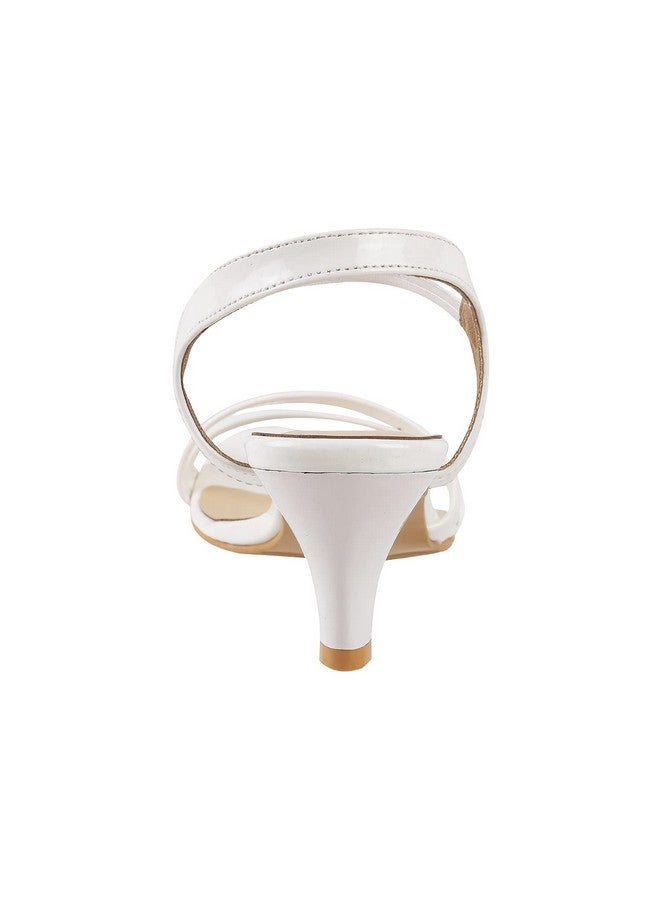 مترو صندل Metro نسائي بكعب عالٍ من الجلد الصناعي باللون الأبيض، مقاس المملكة المتحدة/7، مقاس الاتحاد الأوروبي/40 (40-2348) - Image 3