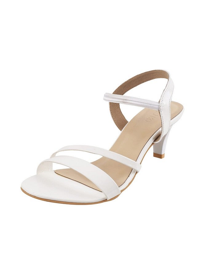 مترو صندل Metro نسائي بكعب عالٍ من الجلد الصناعي باللون الأبيض، مقاس المملكة المتحدة/7، مقاس الاتحاد الأوروبي/40 (40-2348) - Image 1