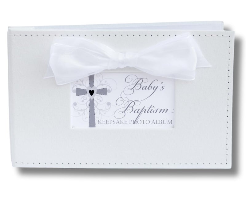 The Grandparent Gift Co. Growing in Faith Keepsake Photo Album, Baby Baptism - Image 1