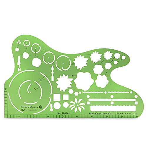 ALVIN, TD5361, Landscape Design Template, Drawing and Drafting Tool for Artists, Architects, Design and Drafting, 1/8 Inches Scale - Image 4