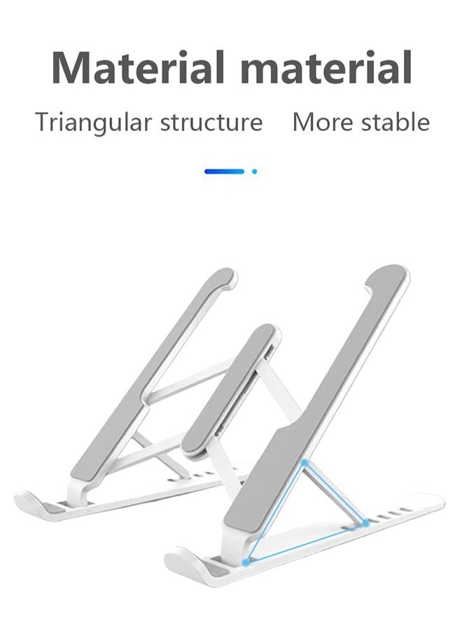 0TO1 TECH Laptop Stand 6-Speed Adjustable ABS Silicone Foldable Portable Laptop Stand for 10-15.6 ft Laptop White  - Image 3