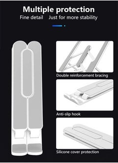 0TO1 TECH Laptop Stand 6-Speed Adjustable ABS Silicone Foldable Portable Laptop Stand for 10-15.6 ft Laptop White  - Image 4