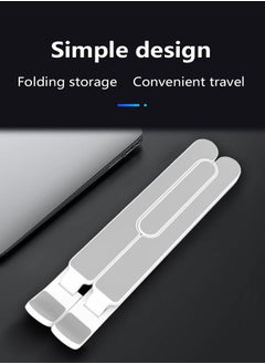0TO1 TECH Laptop Stand 6-Speed Adjustable ABS Silicone Foldable Portable Laptop Stand for 10-15.6 ft Laptop White  - Image 2