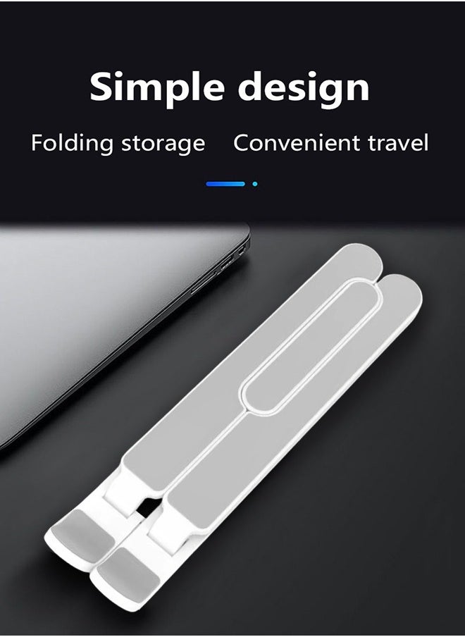 0TO1 TECH Laptop Stand 6-Speed Adjustable ABS Silicone Foldable Portable Laptop Stand for 10-15.6 ft Laptop White  - Image 2