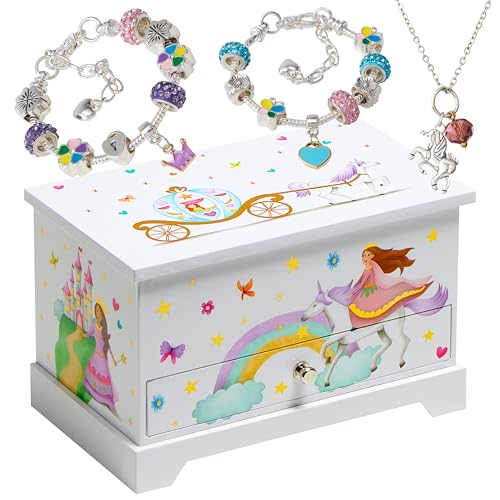 ABI + OLIE Kids Musical Jewelry Box for Girls 8-12 - Music Box for Girls - Princess Castle Unicorn Theme - Image 1