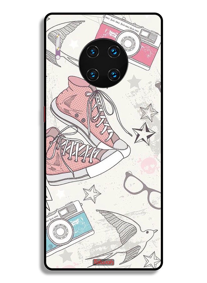 Tolwak Huawei Mate 30E Pro 5G Protective Case Cover Canva Shoes And Camera Art  - Image 2