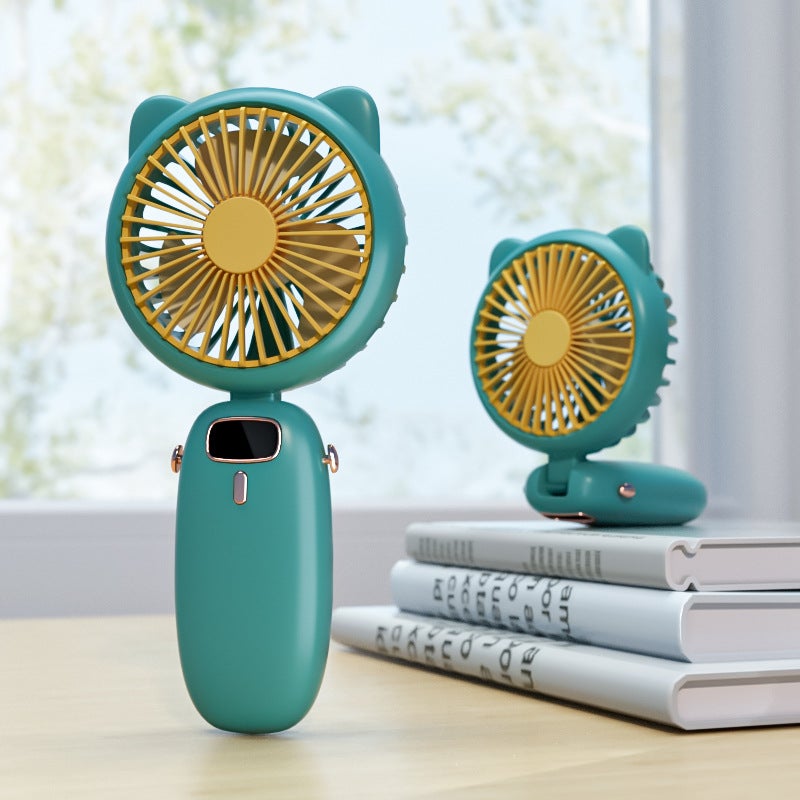 Hand-Held Small Fan Mini Portable Outdoor Hand-Held Small Electric Fan Home Desktop Light Sound Electric Fan - Image 1