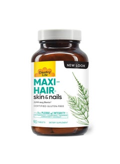 Country Life Maxihair With 2000Mcg Of Biotin Nourishes Hair Skin And Nails 90 Tablets Certified Gluten Free Certified Vegetarian  - Image 2