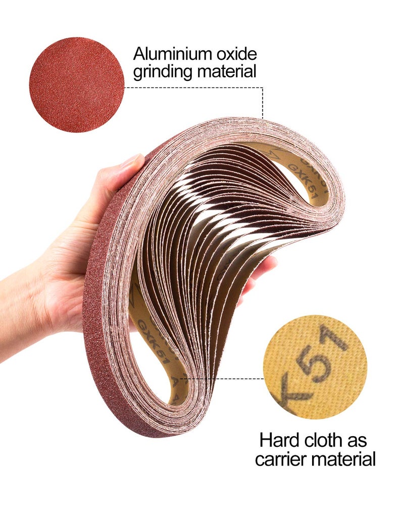 S SATC Sanding Belts 1Ã—30-Inch Sanding belt Belt Sander Belt Sander Paper, (4 Each of 60, 80, 120,150,240,400 Grits) Aluminum Oxide 24PCS - Image 4