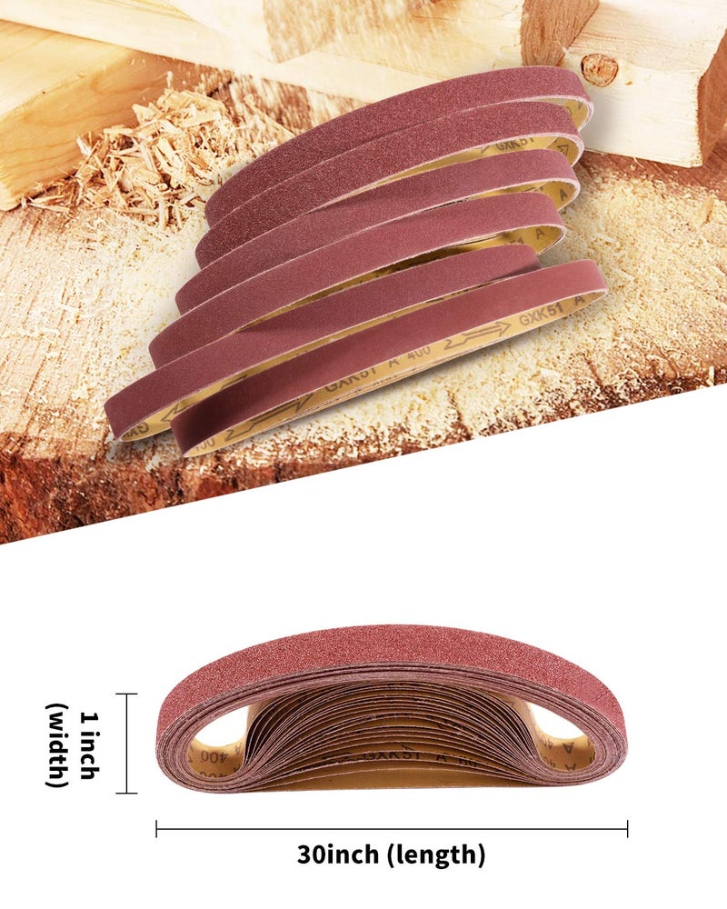 S SATC Sanding Belts 1Ã—30-Inch Sanding belt Belt Sander Belt Sander Paper, (4 Each of 60, 80, 120,150,240,400 Grits) Aluminum Oxide 24PCS - Image 3