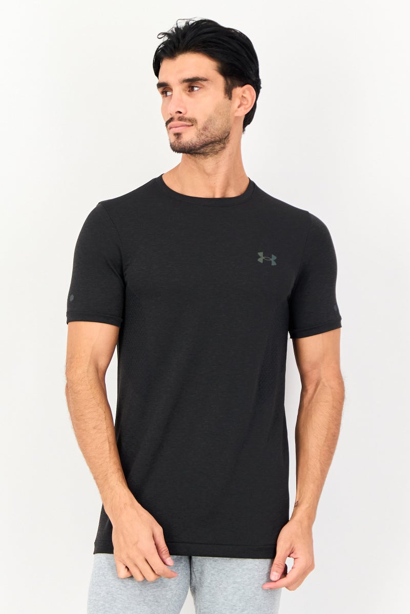 UNDER ARMOUR Men Fitted Short Sleeves Training T-Shirt, Heather Black - Image 1