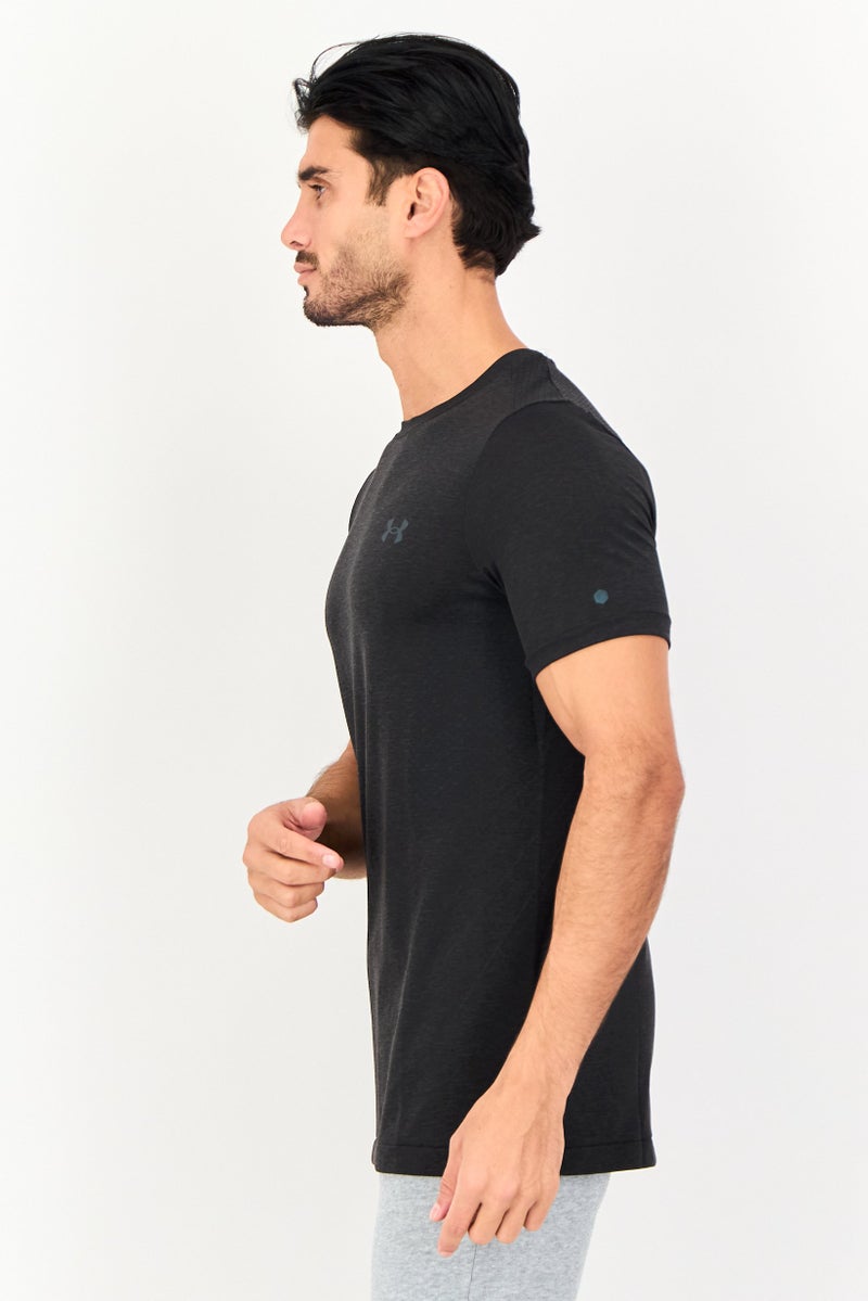 UNDER ARMOUR Men Fitted Short Sleeves Training T-Shirt, Heather Black - Image 4