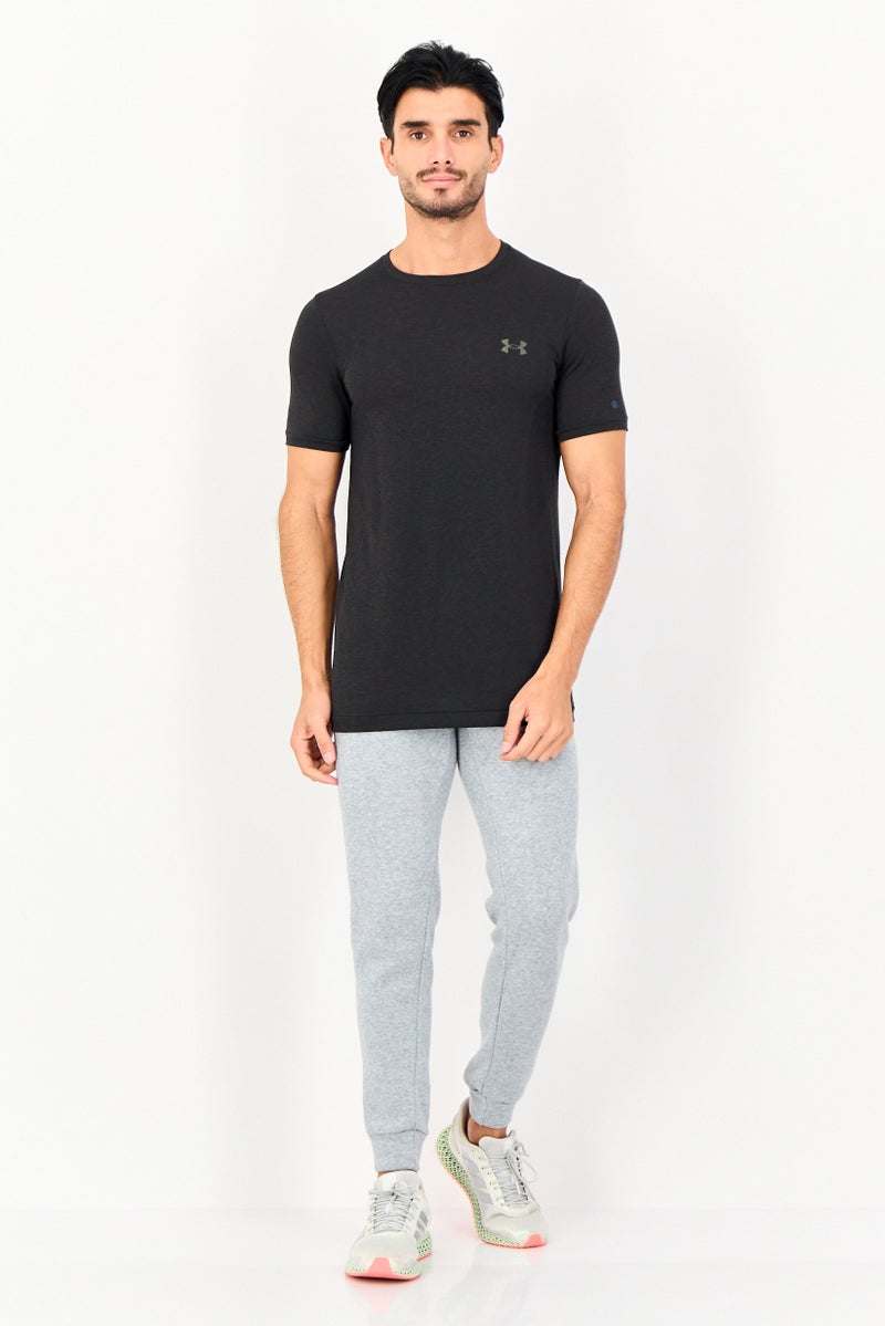 UNDER ARMOUR Men Fitted Short Sleeves Training T-Shirt, Heather Black - Image 2