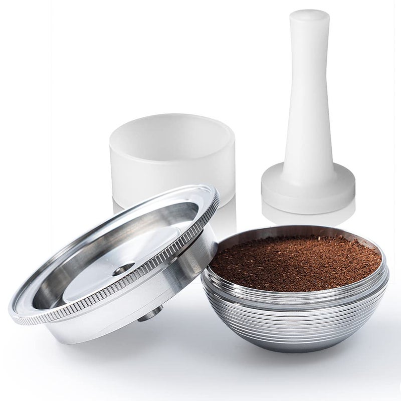 أغطية رقائق الألمنيوم لأقراص نيسبريسو القابلة لإعادة الاستخدام، أختام رقائق لملء كبسولات فيرتويلين، أكواب القهوة المتوافقة مع آلة نيسبريسو فيرتويلين 200 غطاء 1 ملعقة 1 فرشاة