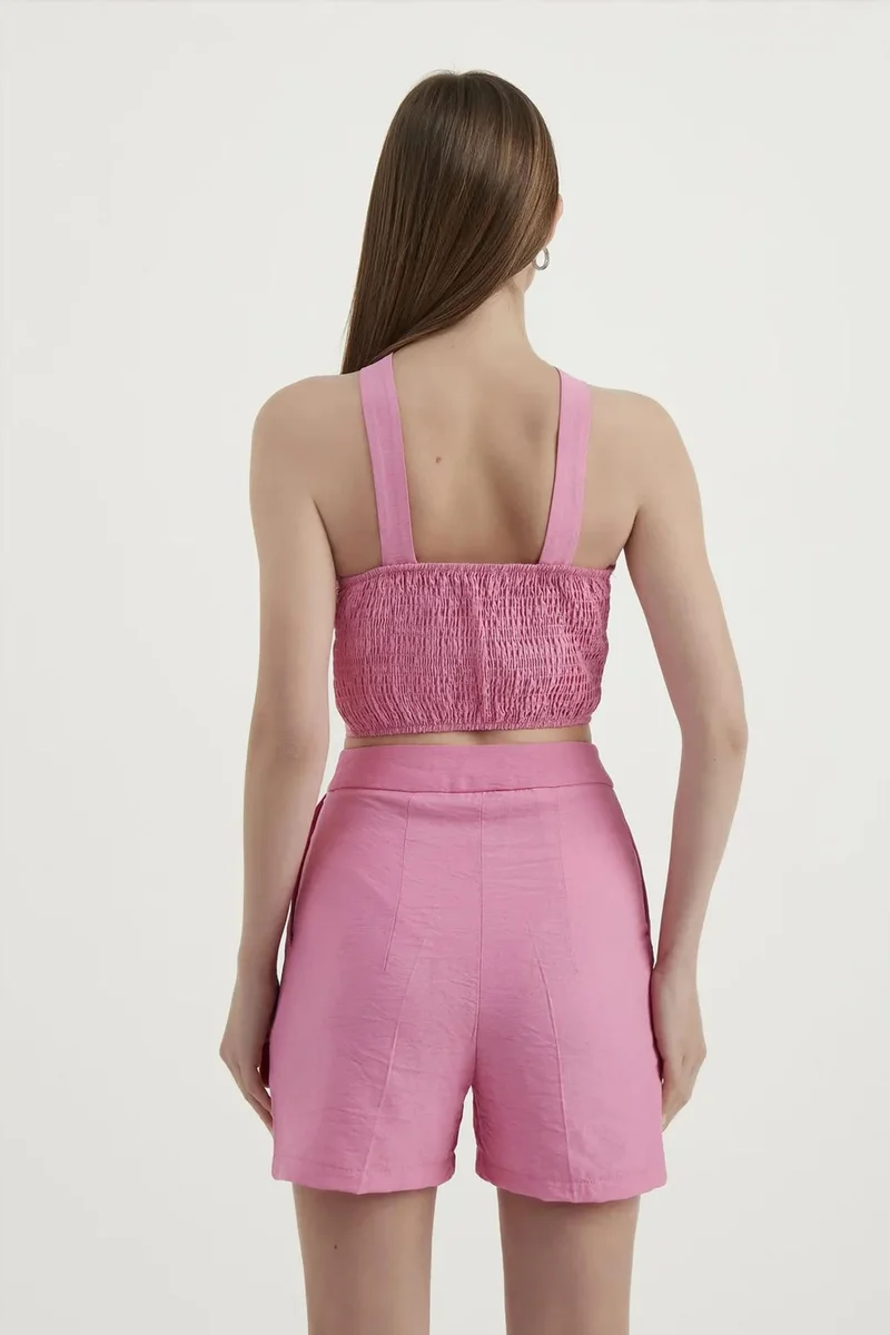 Hiccup Pink Halter Cut Out Crop top for Women | Best Price UAE