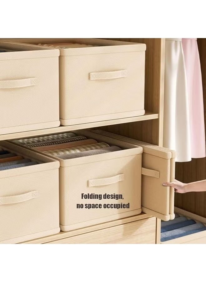 2PCS Clothes organizer foldable wardrobe storage organizer for clothes jeans, washable cabinet storage box with handle, steel frame reinforcement.