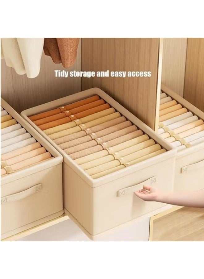 2PCS Clothes organizer foldable wardrobe storage organizer for clothes jeans, washable cabinet storage box with handle, steel frame reinforcement.