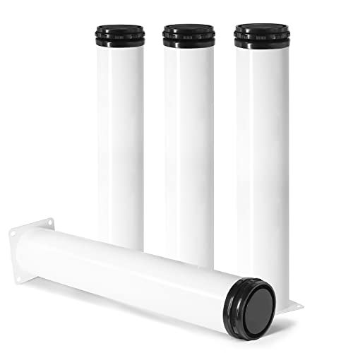 Masendelk 12 Inch Metal Furniture Legs - Stainless Steel, Adjustable, White, Round Cabinet Legs for Coffee Table, Cabinet, Desk, Sofa, Shelves - Pack of 4 - Image 1