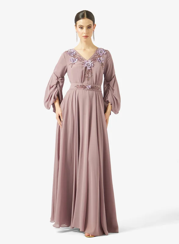 AINA Regal Embroidered Cape Kaftan-Dress