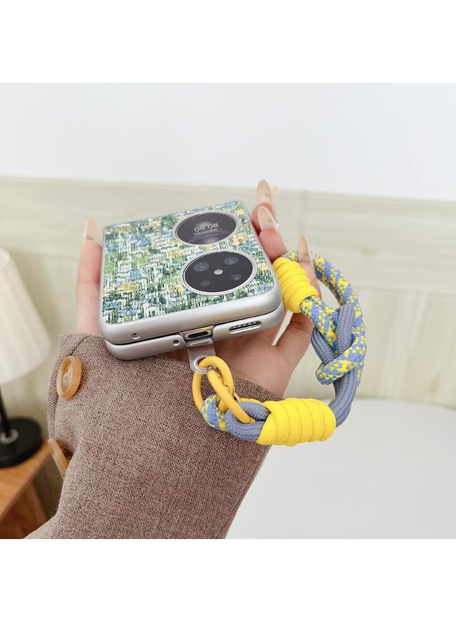 Zaboon Case For Huawei Pocket 2 Illusory Color Weaving Texture Phone Case with Color Strap - Image 3