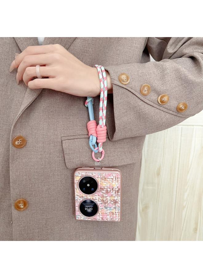 Zaboon Case For Huawei Pocket 2 Illusory Color Weaving Texture Phone Case with Color Strap - Image 5