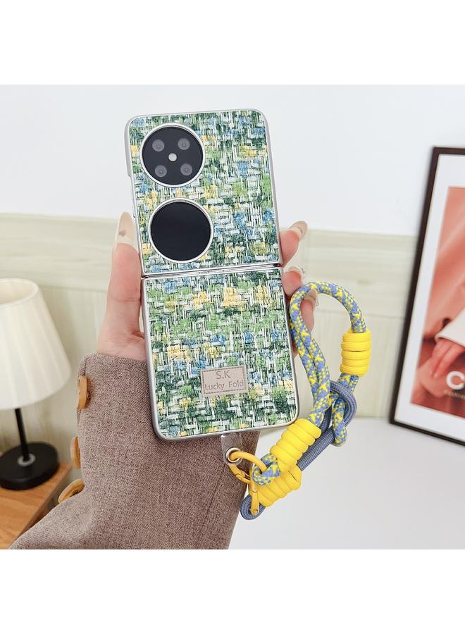 Zaboon Case For Huawei Pocket 2 Illusory Color Weaving Texture Phone Case with Color Strap - Image 2