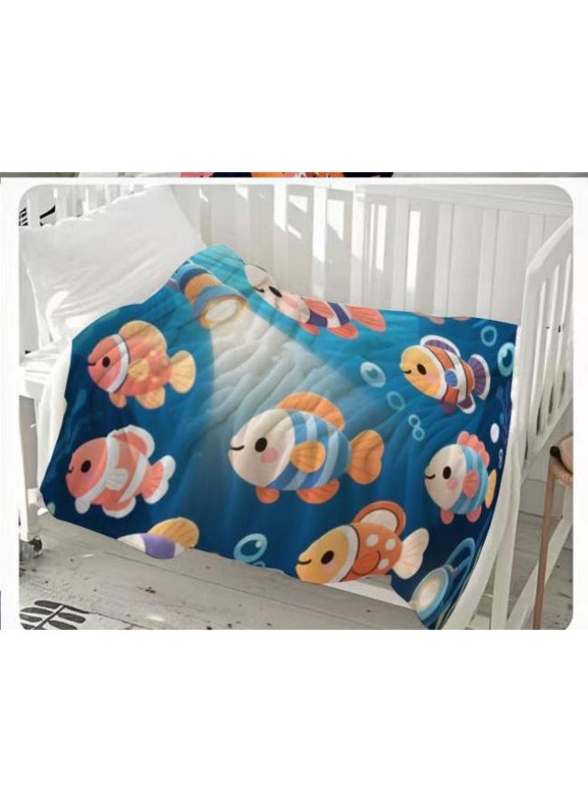 general Baby and children's cartoon flannel thin blanket (warm and comfortable, suitable for sleep, game use) 70cm*100cm - Image 2
