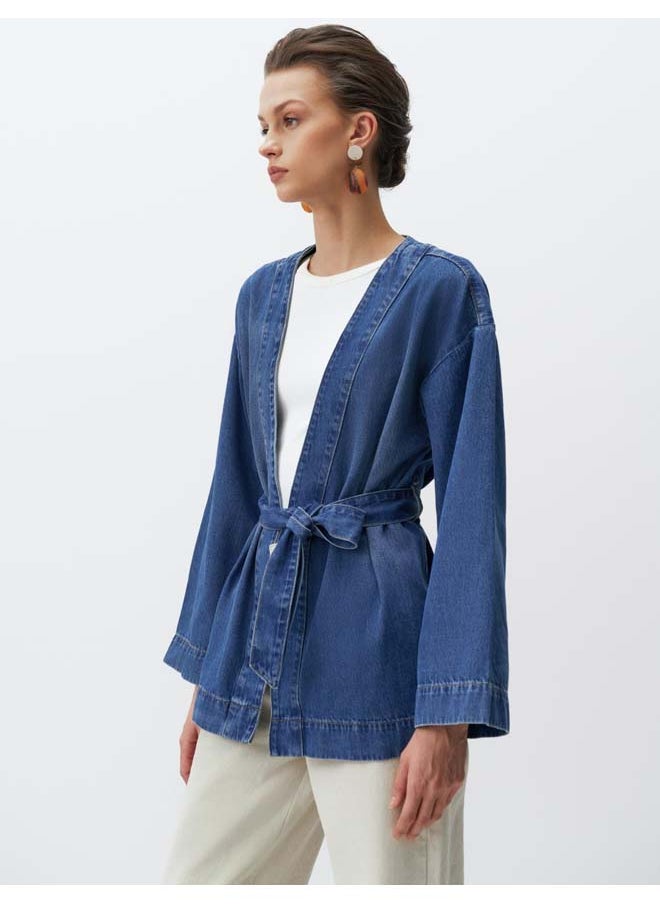 Jimmy Key Long Sleeve Belted Denim Kimono 