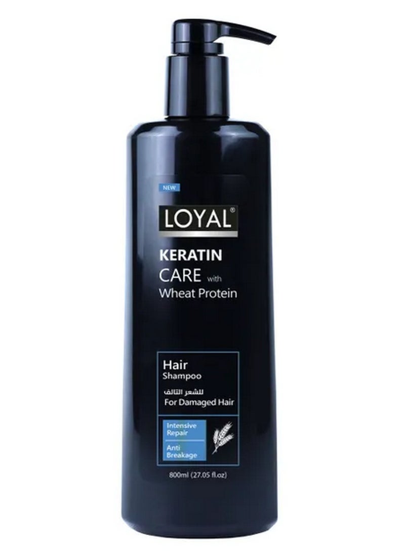 لويال شامبو كيراتين كير مع بروتين القمح للشعر التالف، ناعم وحريريّ، عناية يومية 800 مل - Image 1