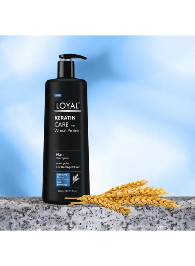 لويال شامبو كيراتين كير مع بروتين القمح للشعر التالف، ناعم وحريريّ، عناية يومية 800 مل - Image 4