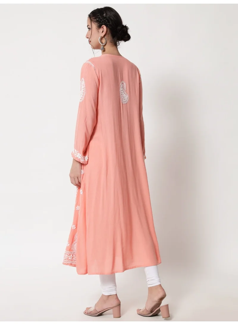 Alaya Women Hand Embroidered Chikankari Cotton Kurta-AL3549