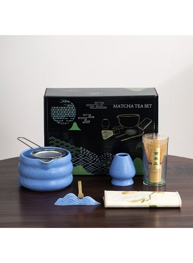 7-Piece Matcha Tea Set Includes Matcha Bowl Bamboo Whisk Scoop Whisk Holder Stainless Steel Sifter and Complete Tea Making Kit Perfect Set to a Traditional of Matcha