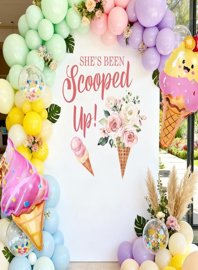 Dvehdbay Shes Been Scooped Up Bridal Shower Decorations - Shes Been Scooped Up Sign Decal for Balloons Arch Backdrop, Ice Cream Bridal Shower Decorations, Bachelorette Wedding Engagement Party Decoration - Image 3