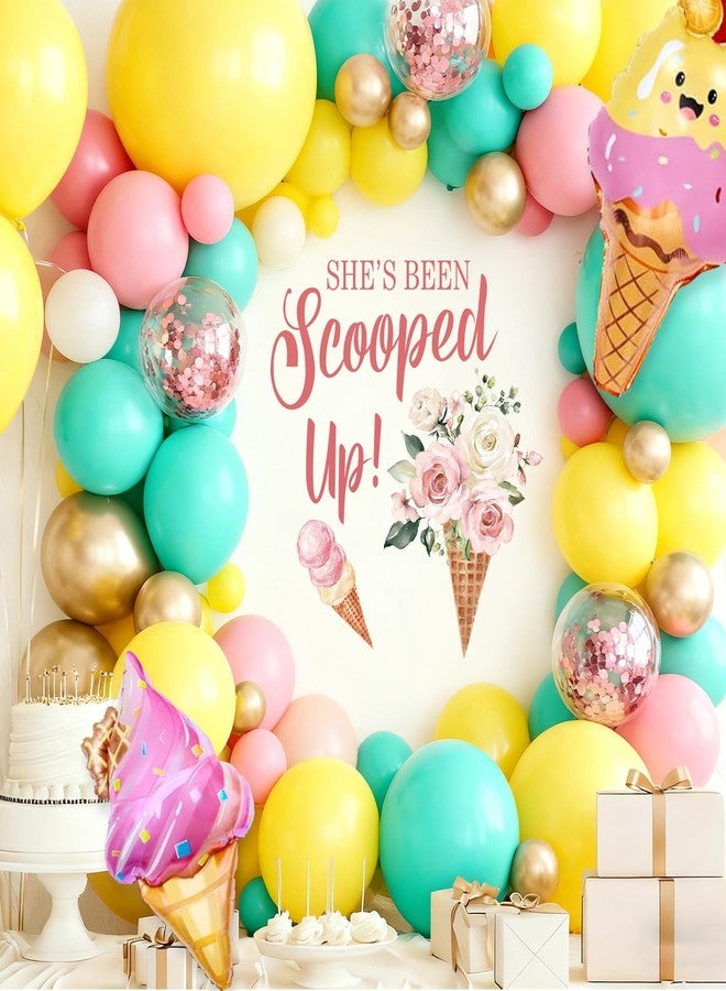 Dvehdbay Shes Been Scooped Up Bridal Shower Decorations - Shes Been Scooped Up Sign Decal for Balloons Arch Backdrop, Ice Cream Bridal Shower Decorations, Bachelorette Wedding Engagement Party Decoration - Image 4