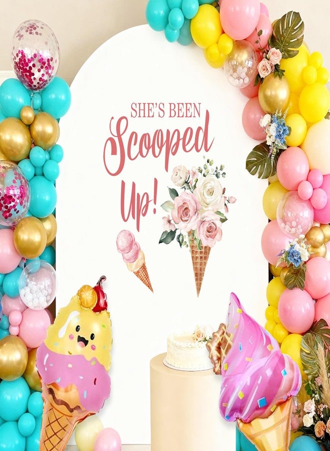 Dvehdbay Shes Been Scooped Up Bridal Shower Decorations - Shes Been Scooped Up Sign Decal for Balloons Arch Backdrop, Ice Cream Bridal Shower Decorations, Bachelorette Wedding Engagement Party Decoration - Image 1