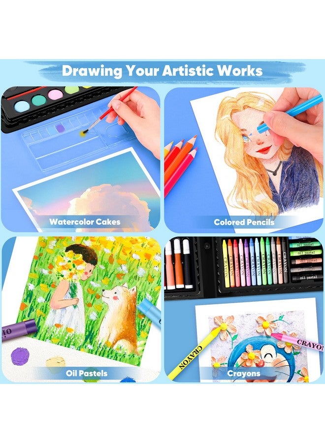 iBayam Art Supplies 149Pack Drawing Kit Painting Art Set Art Kits Gifts Box Arts And Crafts For Kids Girls Boys With Coloring Book Crayons Pastels Pencils Watercolor Pens & Cakes - Image 4