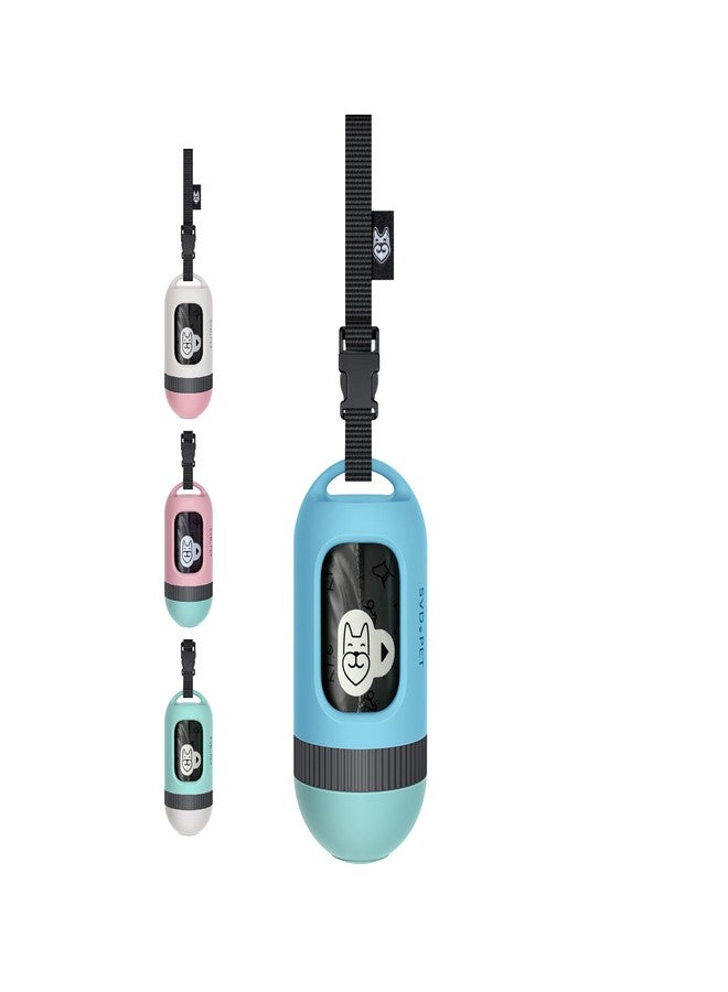 SVD.PET Dog Poop Bag Dispenser, Retractable Poop Bag Holder, Blue/Jade - Image 1