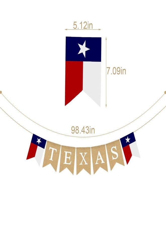 Rainlemon Jute Burlap Texas Lone Star State Flag Banner for Garden Fence,Fireplace Mantel Decoration - Image 4