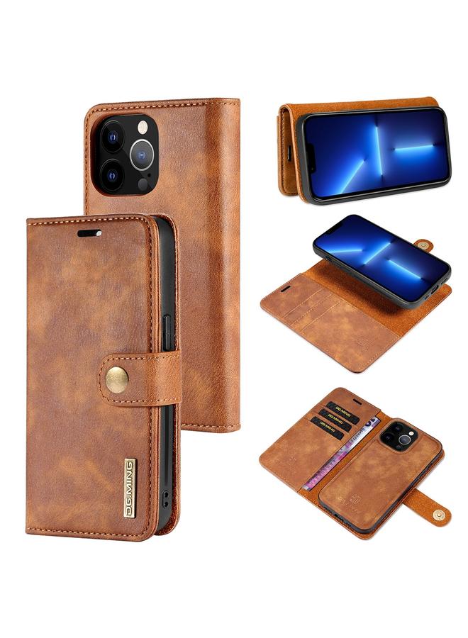 The Bros Case For iPhone 13 Pro Crazy Horse Texture Flip Detachable Magnetic Leather Case with Holder & Card Slots & Wallet