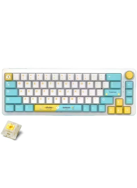 Captor KT68 RGB Gaming Mechanical Keyboard - HotSwappable Sea Salt Switch Linear - PBT Keycaps - Volume Knob