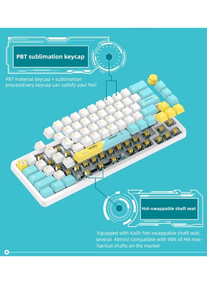 Generic - Captor KT68 RGB Gaming Mechanical Keyboard - HotSwappable Sea Salt Switch Linear - PBT Keycaps - Volume Knob - Image 1