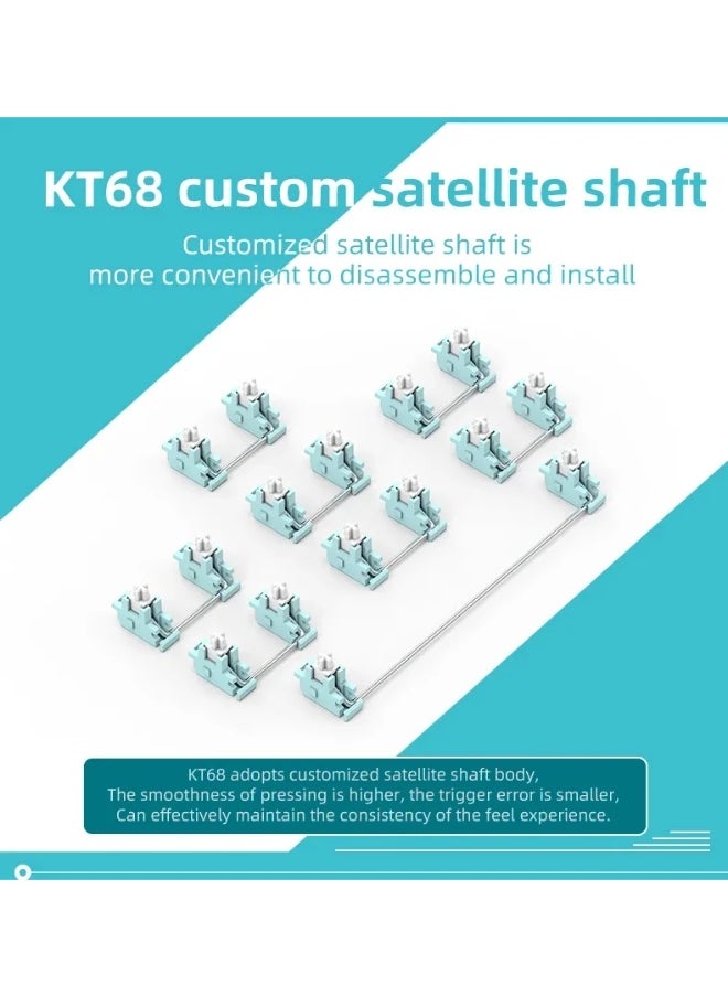 Generic - Captor KT68 RGB Gaming Mechanical Keyboard - HotSwappable Sea Salt Switch Linear - PBT Keycaps - Volume Knob - Image 1