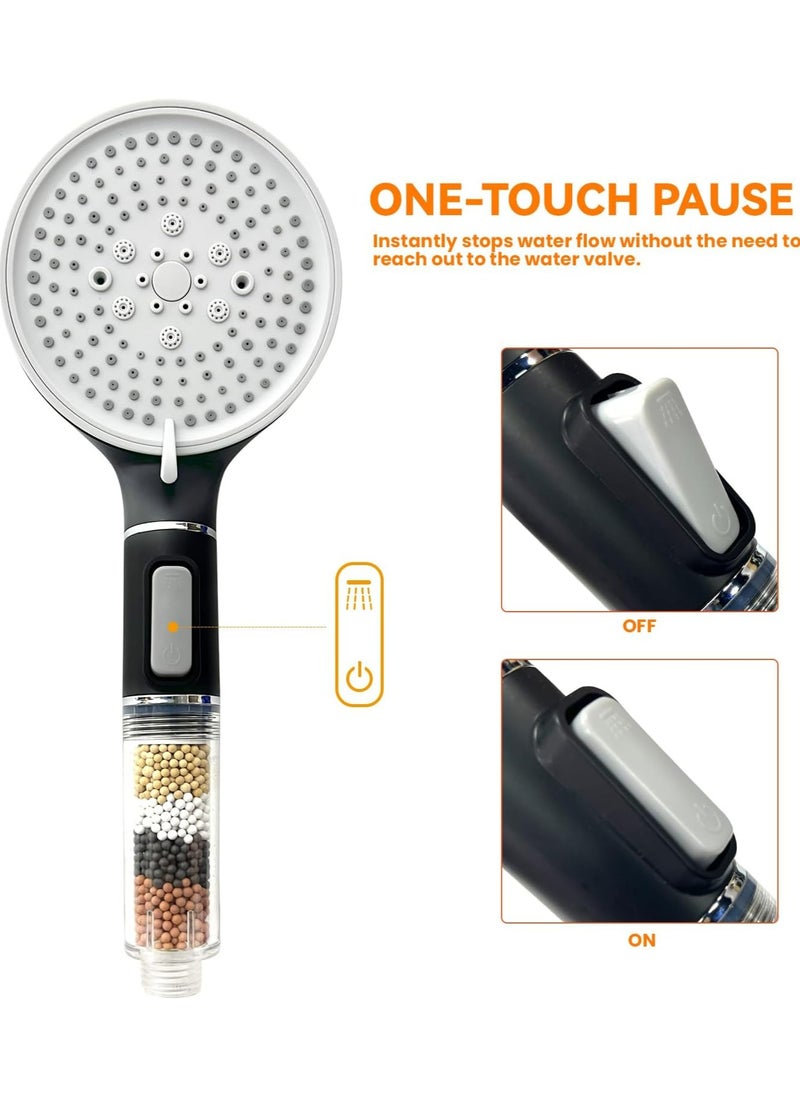 JUFU JUFU Filtered Shower Head with Handheld - High Pressure ShowerHead with Filters for Hard Water - Reduces Dry Itchy Skin, Easy Instal, 5 Modes, Water Saving, Durable, Detachable anti blocking  - Image 4