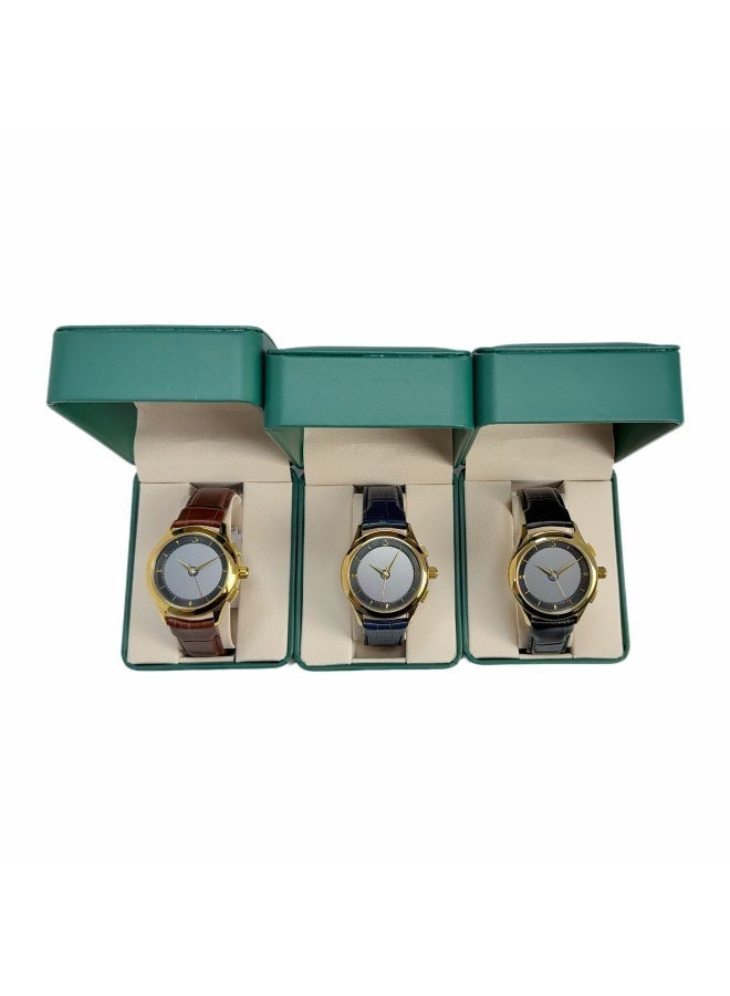 Analogue and digital dual-display Gold circular dial wristwatch,Minimalist and fashionable style watch WW-22GWL-LS - Image 5