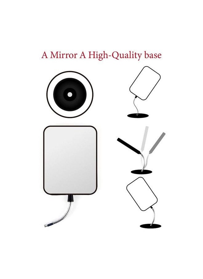 LOTIKO Adjustable Flexible Gooseneck Makeup Mirrordouble Sided Mirror， Folding Portable Desk Vanity Mirror Square(Black)  - Image 4