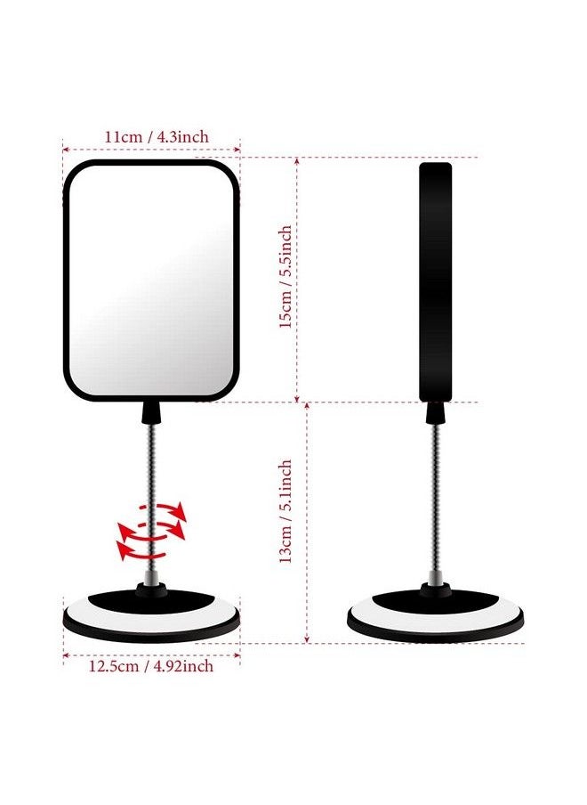 LOTIKO Adjustable Flexible Gooseneck Makeup Mirrordouble Sided Mirror， Folding Portable Desk Vanity Mirror Square(Black)  - Image 3