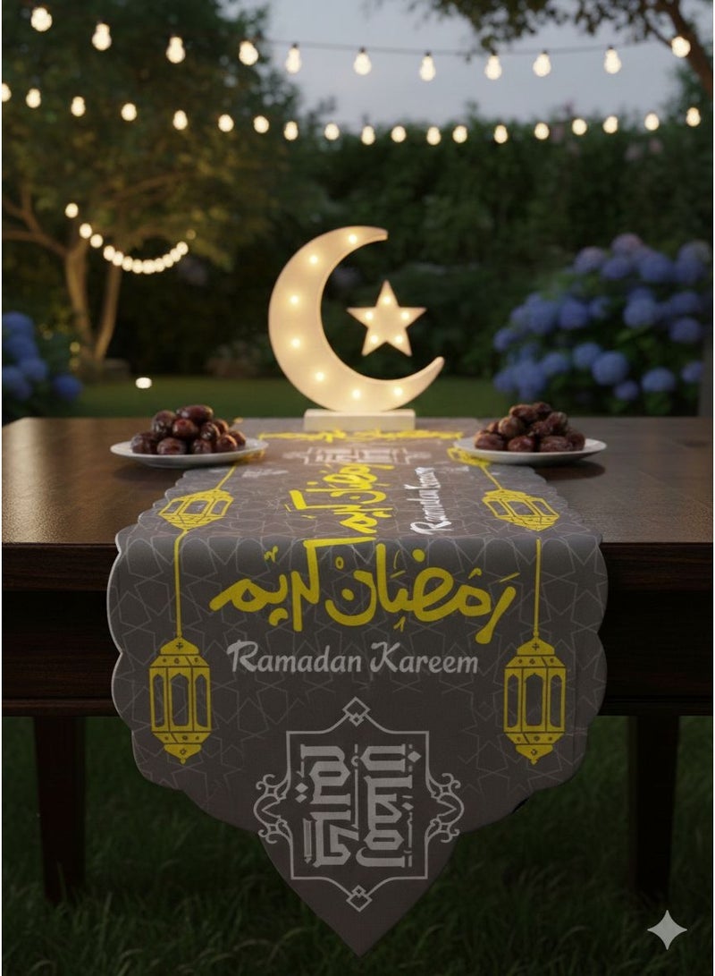 مفرش طاولة رانر رمضان خامة جوبلان بتصميم مميز مقاس 240*35 سم - Image 2