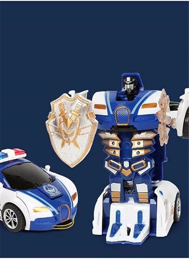 Goolsky Goolsky Transforming Robot Police Car with Light, Smart Robot Police Cars for Kids , Race Car to Robot Toy Transforming Toys for Boys,  - Image 5