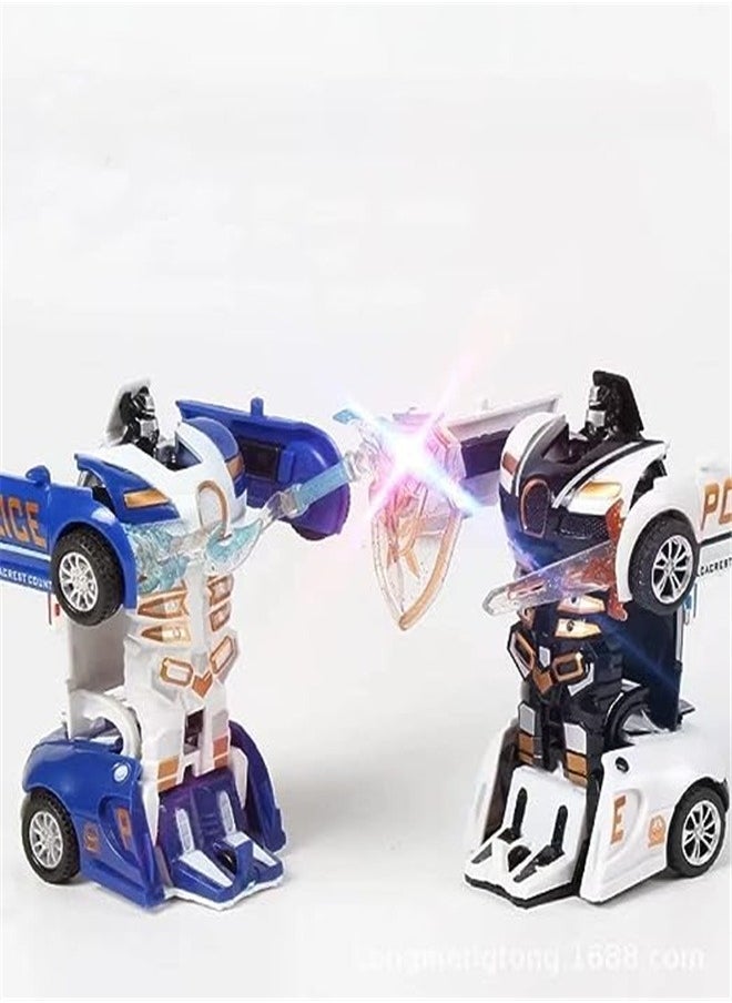 Goolsky Goolsky Transforming Robot Police Car with Light, Smart Robot Police Cars for Kids , Race Car to Robot Toy Transforming Toys for Boys,  - Image 4